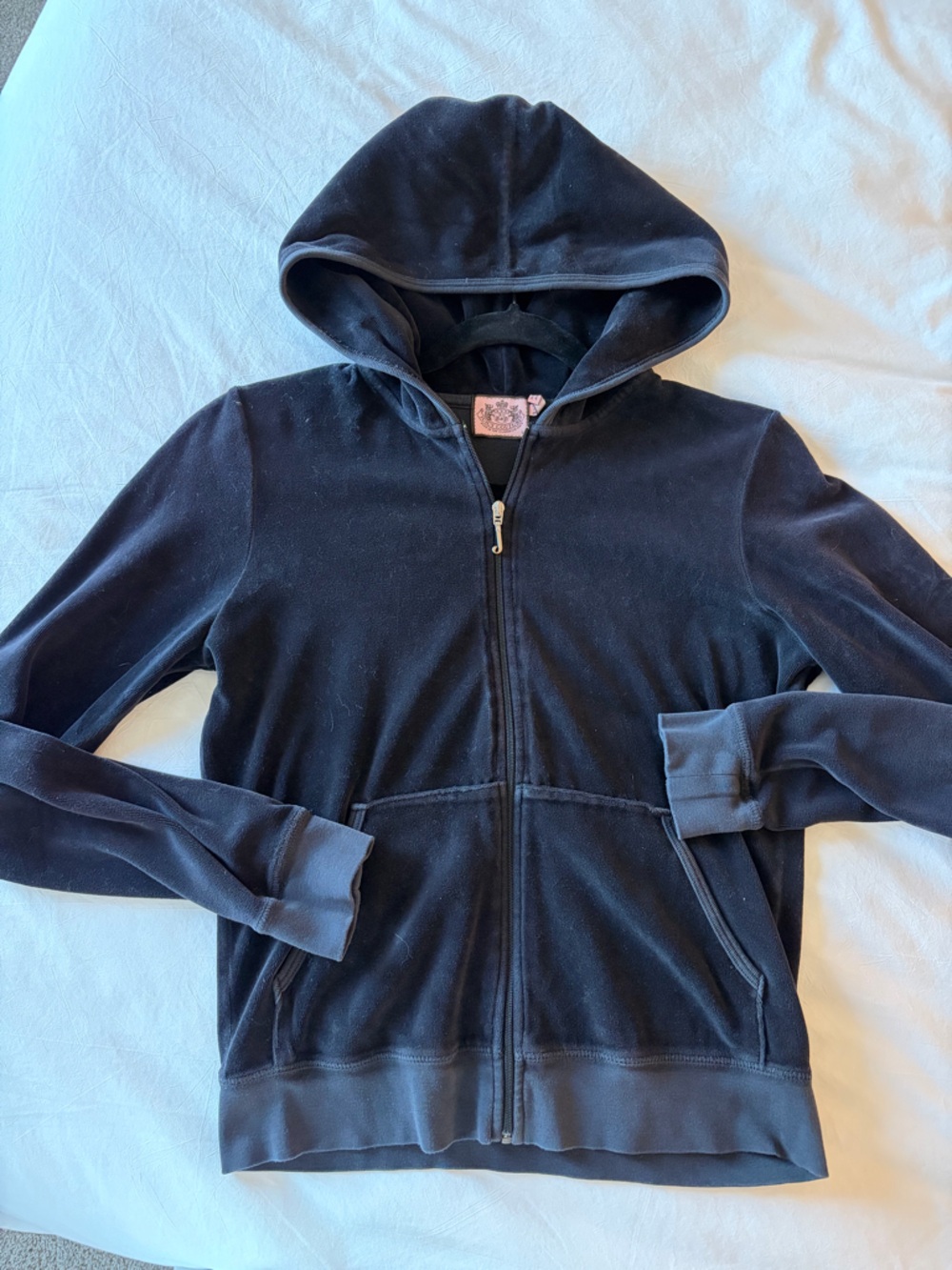 OG Juicy Couture Black Velour Zip-I’m Up Hoodie